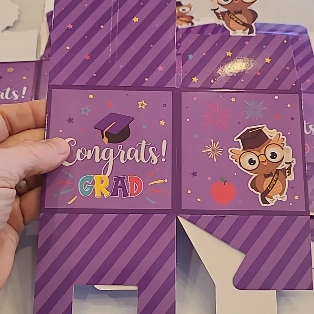 Graduation Party Favor Boxes - Blue and Purple 8